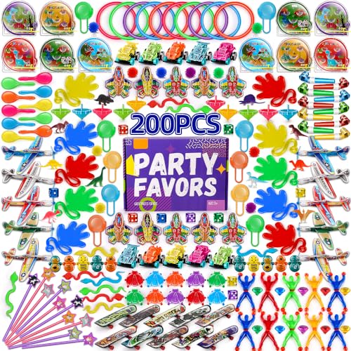 Amy&Benton 200PCS Goodie Bag Fillers Party Favors for Kids Birthday Pinata Filler Toy Assortment Prizes for Kids Classroom Rewards