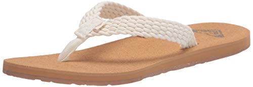 Roxy womens Flip Flop Sandal, Natural, 10 US
