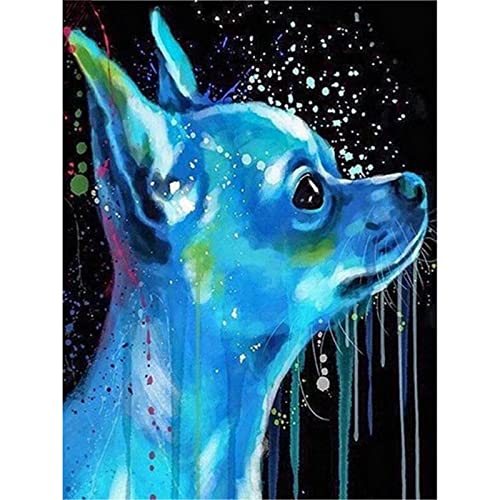 Zimal DIY 5D Diamond Painting Chihuahua Pet Dog Mosaic Puzzle Diamond Full Round Diamond Embroidery Cross Stitch Sticker 11.8 x 15.8 Inch