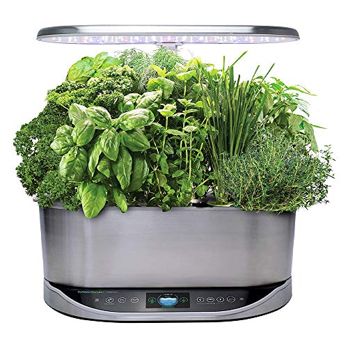 AeroGarden Bounty Elite - Indoor Garden with LED Grow Light, WiFi and Alexa Compatible, Stainless Steel