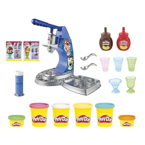 Play-Doh Kitchen Creations Drizzy Ice Cream Playset Featuring Drizzle Compound & 6 Non-Toxic Colors