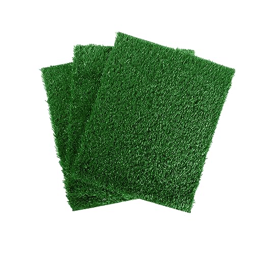 Pee Pads for Dogs - Set of Three 18.5x14-Inch Replacement Turf Grass Mats for Potty Training - Dog Housebreaking Supplies for Small Pets by PETMAKER