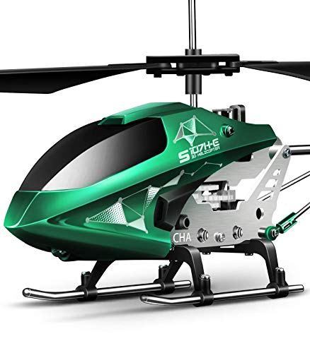 SYMA Remote Control Helicopter, S107H-E Aircraft with Altitude Hold, One Key take Off_Landing, 3.5 Channel, Gyro Stabilizer, High &Low Speed, LED Light Indoor to Fly for Kid Beginner(Green)