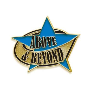 1" x1" Above & Beyond Recognition Lapel Pins, Perfect Great Recognition Gift For A Job Well Done Gold 1 Pack