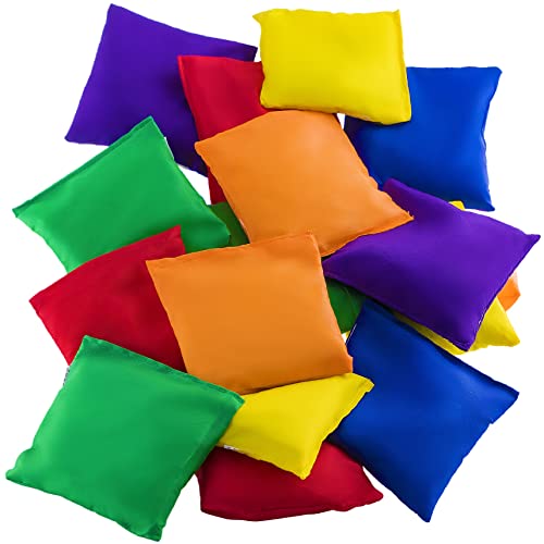 Prextex 12 Pack Nylon Bean Bags - Fun Sports Outdoor Family Games - Bean Bag Toss - Carnival Toy - Bean Bag Toss Game - Small Bean Bags for Kids - Bean Bags for Cornhole - Mini Bean Bags for Tossing