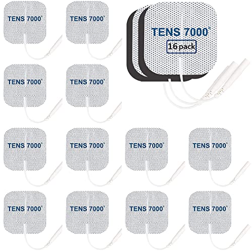 TENS 7000 OEM 16-Pack 2x2 Tens Unit Replacement Pads, TENS Pads for TENS 7000 Rechargeable and TENS 7000 2nd Edition, Compatible With TENS 3000, inTENSity, Electrodos Para Terapia Muscular