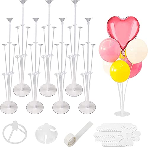 RUBFAC 7 Sets Balloon Stand Kits, Balloon Holder for Table Graduation Baby Shower Gender Reveal Party Decorations, for Bridal Shower Engagement Birthday Wedding