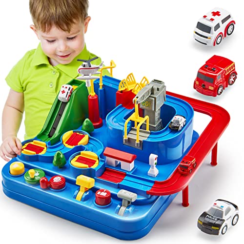 Toys for 3 Year Old Boys - Large Race Track - 3 Year Old Boy Birthday Gift Ideas - Car Toys for Boys 3-4-5-6-7 - Montessori_Thinking_Fine Motor Skills Toys