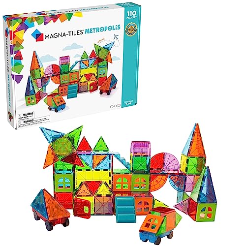 MAGNA-TILES Metropolis 110-Piece Magnetic Construction Set, The ORIGINAL Magnetic Building Brand