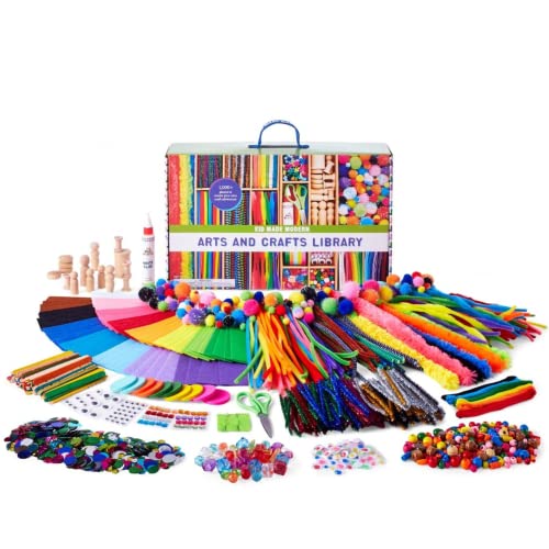 Kid Made Modern Arts and Crafts Kit w_Pipe Cleaners, Pom Poms, Popsicle Sticks, Sequins, Beads, Googly Eyes, and More - A DIY 1000+ Piece Hobby Craft Set for Creative Projects (Ages 8+)