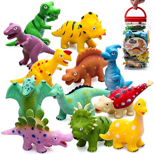 Dinosaur Bath Toys for Kids 4-8, Mold Free Baby Bath Squirt Toys Pool Rubber Dinosaur Bath Toys for Kids 3-5