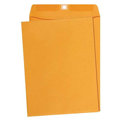 Amazon Basics 9 x 12-Inch Clasp Kraft Envelopes, Gummed, 100-Pack