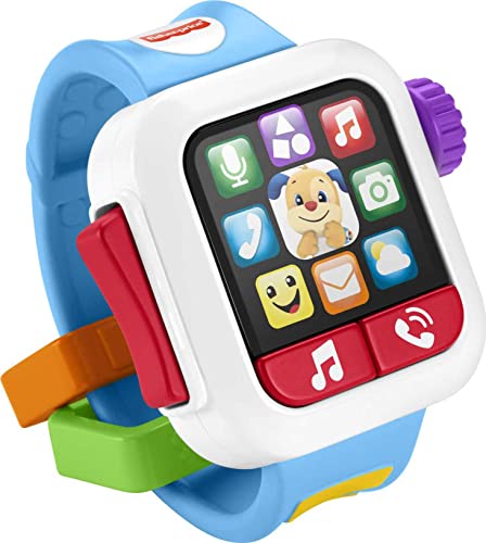 Fisher-Price Laugh & Learn Baby to Toddler Toy Time to Learn Smartwatch with Lights & Music for Pretend Play Ages 6+ Months