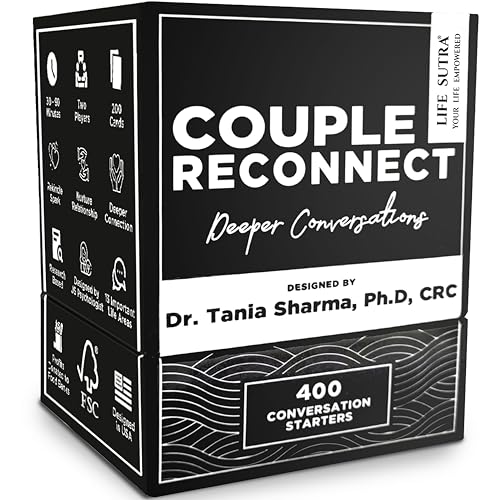 Life Sutra Couples Games - Developed by a Psychologist in USA - 400 Conversation Starters for Married Couples - Premium Couple Gift, Gift for Wife or Husband - Couple Reconnect