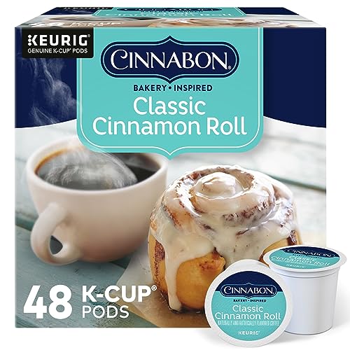 Cinnabon Classic Cinnamon Roll Keurig Single-Serve K-Cup Pods, Light Roast Coffee, 48 Count