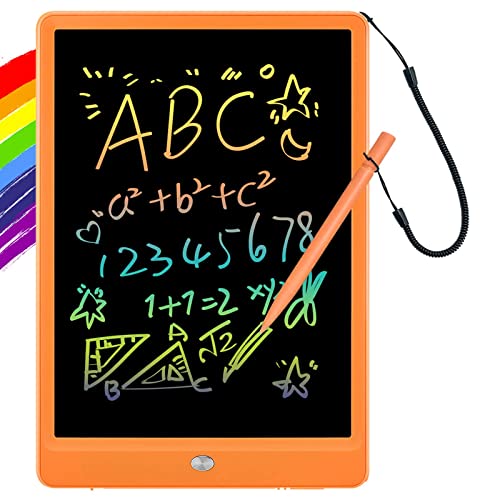 ORSEN LCD Writing Tablet 10 Inch, Colorful Doodle Board Drawing Tablet, Erasable Reusable Writing Pad, Educational for 3-6 Year Old Girls Boys(Orange)