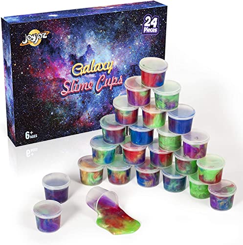 Joyjoz 24 Pieces Galaxy Slime, Party Favor for Kids Girls & Boys, Adults, Ages 6+ Non Sticky, Stress & Anxiety Relief, Wet, Super Soft Sludge Toy