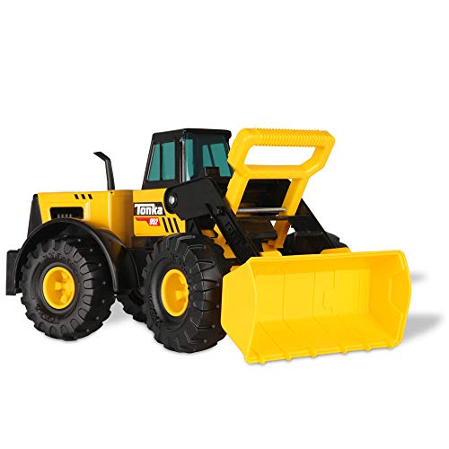 Tonka Steel Classics, Classic Front Loader– Made with Steel & Sturdy Plastic, Yellow Friction Powered, Big Construction Truck, Boys and Girls, Toddlers Ages 3+, Birthday Gift, Holiday