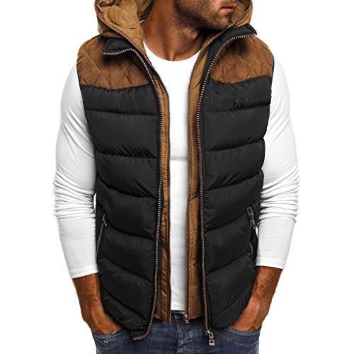 LISTHA Vest Jacket Mens Hoodie Autumn Winter Zipper Fashion Pure Color Waistcoat Vest Top Coat