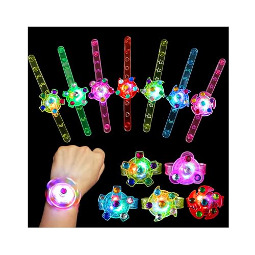 WELLVO 14 Pack LED Light Up Bracelets Party Favors for Kids Goodie Bag Stuffers Kids Return Gifts Birthday Party Valentines Day Glow in The Dark Party Supplies Treasure Box Toys for Classroom Prizes