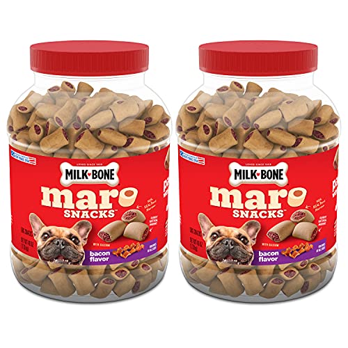 Milk-Bone MaroSnacks Dog Treats, Bacon, 40 Ounce (Pack of 2) with Real Bone Marrow and Calcium