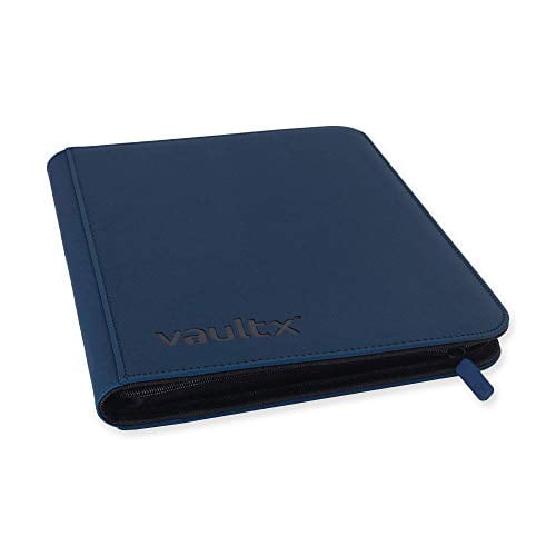 Vault X Premium Exo-Tec® Zip Binder - 9 Pocket Trading Card Album Folder - 360 Side Loading Pocket Binder for TCG (Blue)