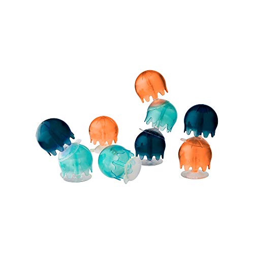 Boon Jellies Suction Cup Bath Toys - Bathtub Baby Sensory Toys - Jellyfish Suction Toys for Bath Time - Navy_Coral - Baby and Toddler Bath Toys - 9 Count - Ages 12 Months and Up