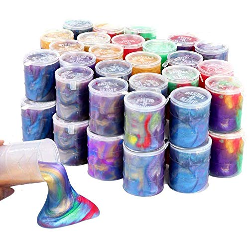 EASYCITY 48 Pack Barrel of Slime - Colorful Sludgy Gooey Fidget Kit for Sensory and Tactile Stimulation, Stress Relief, Prize, Party Favor, Christmas Stocking Stuffers