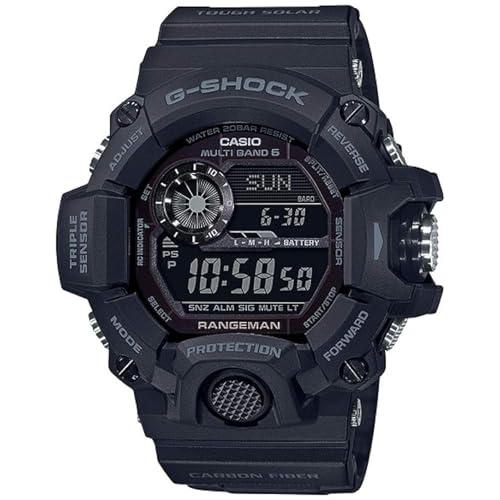 Casio mens Tactical Rangeman G-Shock Solar Atomic Watch, Black_Black, GW9400-1B