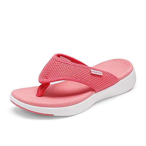 DREAM PAIRS Womens Arch Support Soft Cushion Comfort Flip Flop Thong Sandal, Watermelon_Red8 (Breeze-2)