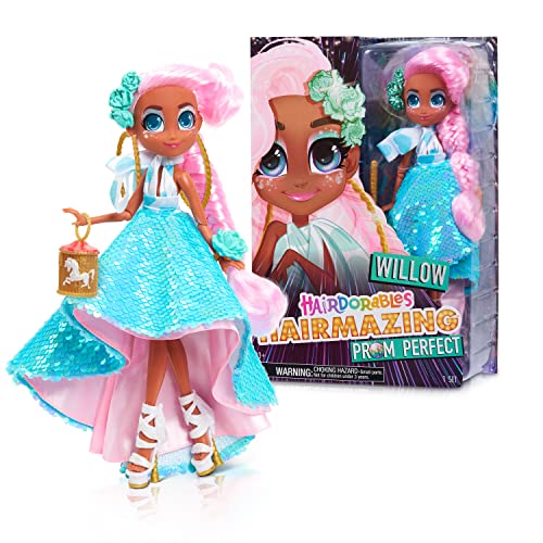 Hairdorables Hairmazing Prom Perfect Fashion Dolls, Willow, Pink and Green Hair, Kids Toys for Ages 3 Up by Just Play