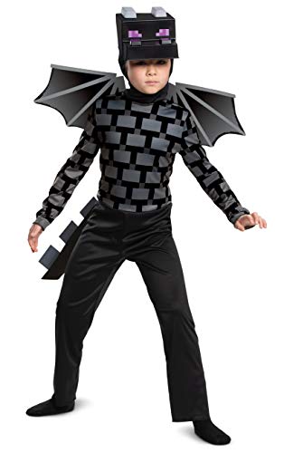 Disguise Minecraft Ender Dragon Costume for Kids, Video Game Inspired Character Outfit, Classic Child Size (4-6),Black