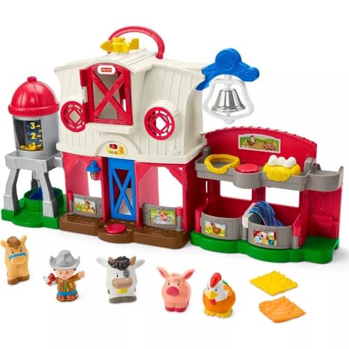 Fisher-Price Little People Toddler Learning Toy Caring For Animals Farm Interactive Playset With Smart Stages For Ages 1+ Years