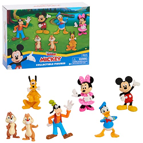 Mickey Mouse 7-Piece Figure Set, Mickey Mouse Clubhouse Toys, Officially Licensed Kids Toys for Ages 3 Up, Amazon Exclusive