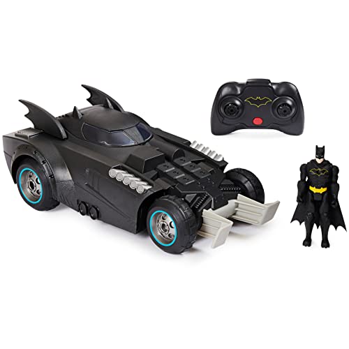 DC Comics Batman Launch and Defend Batmobile Remote Control Vehicle with Exclusive 4-inch Batman Figure, Kids Toys for Boys