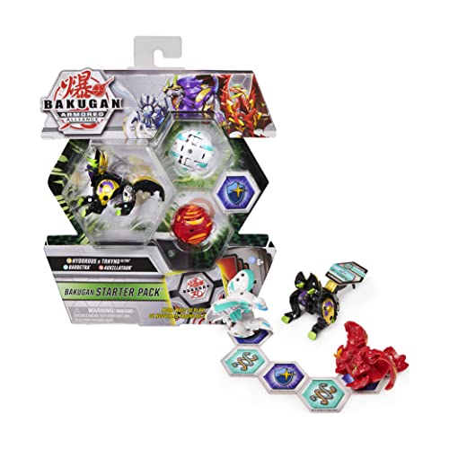 Bakugan Starter Pack 3-Pack, Fused Hydorous x Thryno Ultra, Armored Alliance Collectible Action Figures