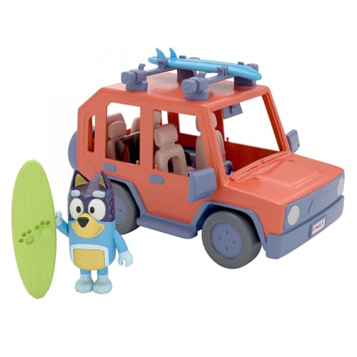 Bluey, 4WD Family Vehicle, with 1 Figure and 2 Surfboards | Customizable Car - Adventure Time | for Ages 3+, Multicolor, 13018