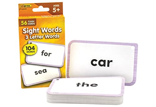 Teacher Created Resources Sight Words Flash Cards - 3 Letter Words (EP62039)