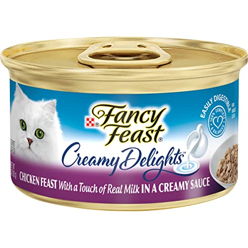 Fancy Feast Purina, Creamy Delight, Chicken Feast with a Touch of Real Milk in A Creamy Sauce, 3 oz (Pack of 6 cans)