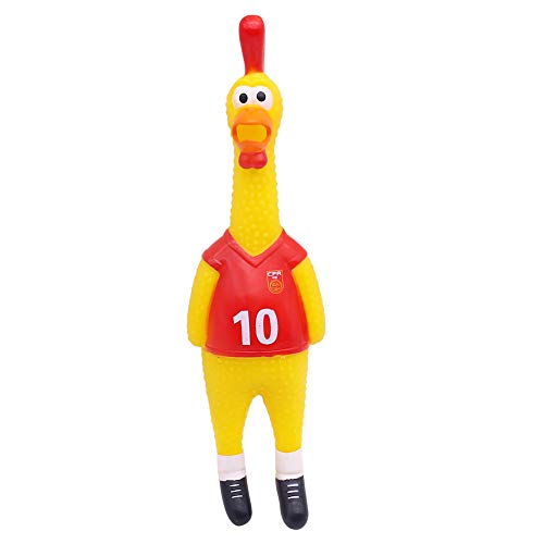 POPLAY 14inch Rubber Chicken Grade Latex Squeeze Chicken Prank Novelty Pet Toys for All Age Groups Gift for Children Family Dogs