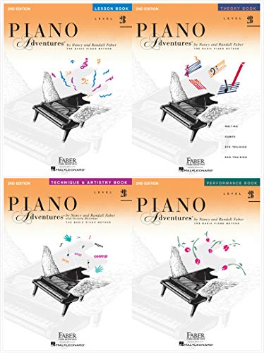 NEW Faber Piano Adventures Level 2B Set (4 Books) 2nd Edition - Lesson 2B, Theory 2B, Technique & Artistry 2B, Performance 2B