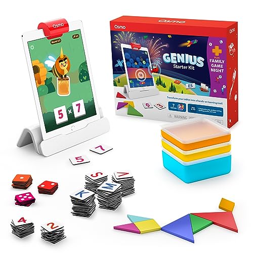 Osmo Genius Starter Kit - 7 Educational iPad Games for Spelling & Math, Ages 6-10