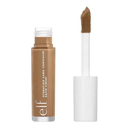 e.l.f, Hydrating Camo Concealer, Lightweight, Full Coverage, Long Lasting, Conceals, Corrects, Covers, Hydrates, Highlights, Deep Olive, Satin Finish, 25 Shades, All-Day Wear, 0.20 Fl Oz