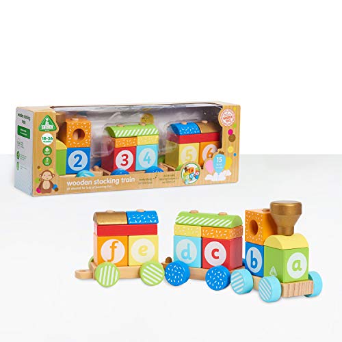 Early Learning Centre Wooden Stacking Train, Hand Eye Coordination, Problem Solving, Kids Toys for Ages 18 Month, Amazon Exclusive