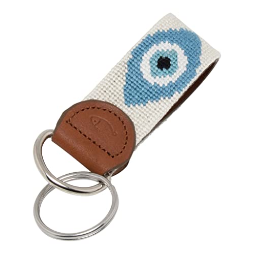 Huck Venture Hand-Stitched Needlepoint Key Fob or Key Chain (Evil Eye)