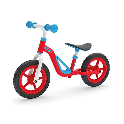 Chillafish Charlie Lightweight Toddler Balance Bike, Balance Trainer for Children 18-48 Months, Learn to Ride with 10-Inch No-Puncture Tires, Adjustable Seat and Carry Handle, Red