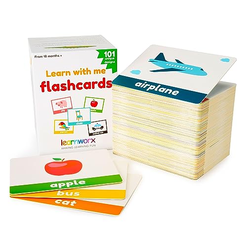 LearnWorx 101 Baby Flash Cards - Award Winning - First Words - Learn Objects, Numbers & Play Games - Toddler Learning Educational Toys (Age 1-3)