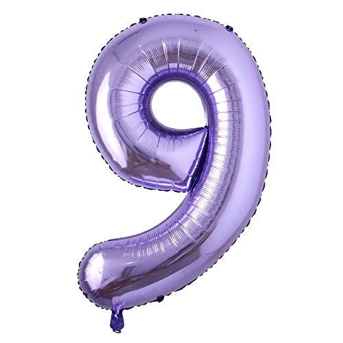 40inch Purple Helium Foil Number Balloons Large Figures Inflatable Balls Baby Shower Birthday Wedding Decoration Party Supplies (40 Inch Purple 9)