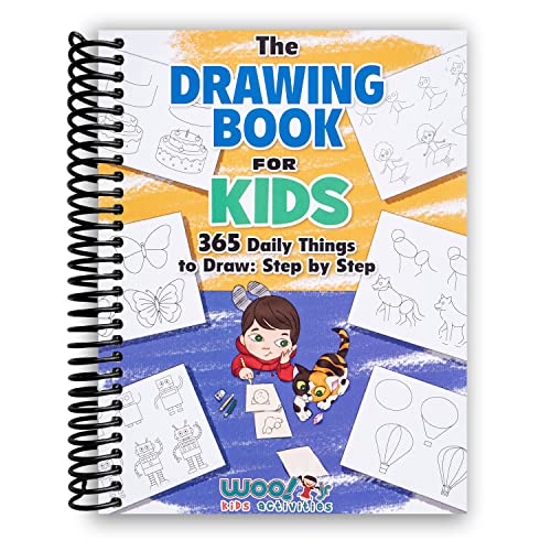 The Drawing Book for Kids: 365 Daily Things to Draw, Step by Step (Woo! Jr. Kids Activities Books) [Spiral-bound]