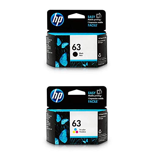 HP 63 | Ink Cartridge Bundle | Black, Tri-Color | F6U62AN, F6U61AN